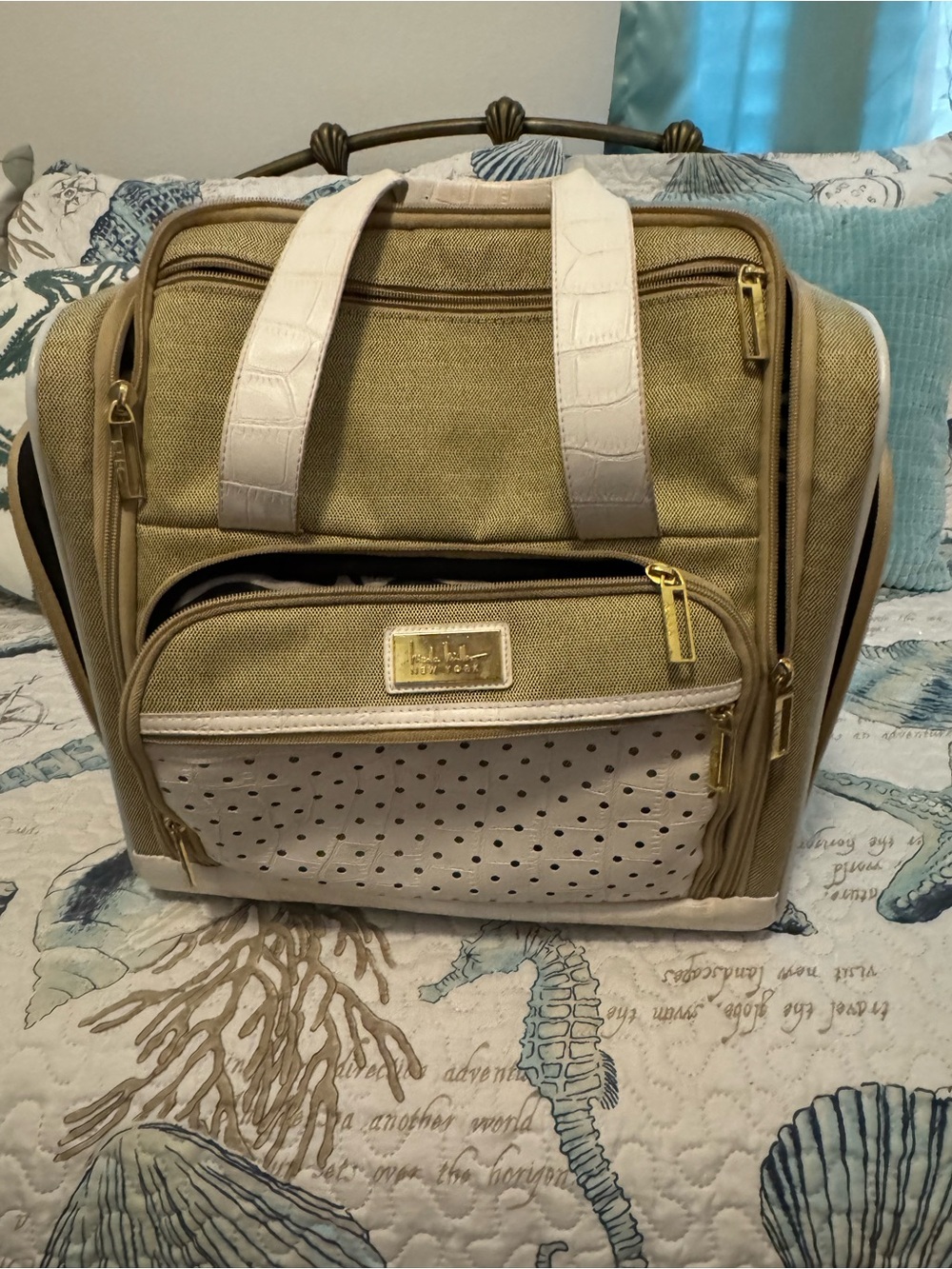 Unknown Brand Tan and Cream women Travel Bag 15 inches